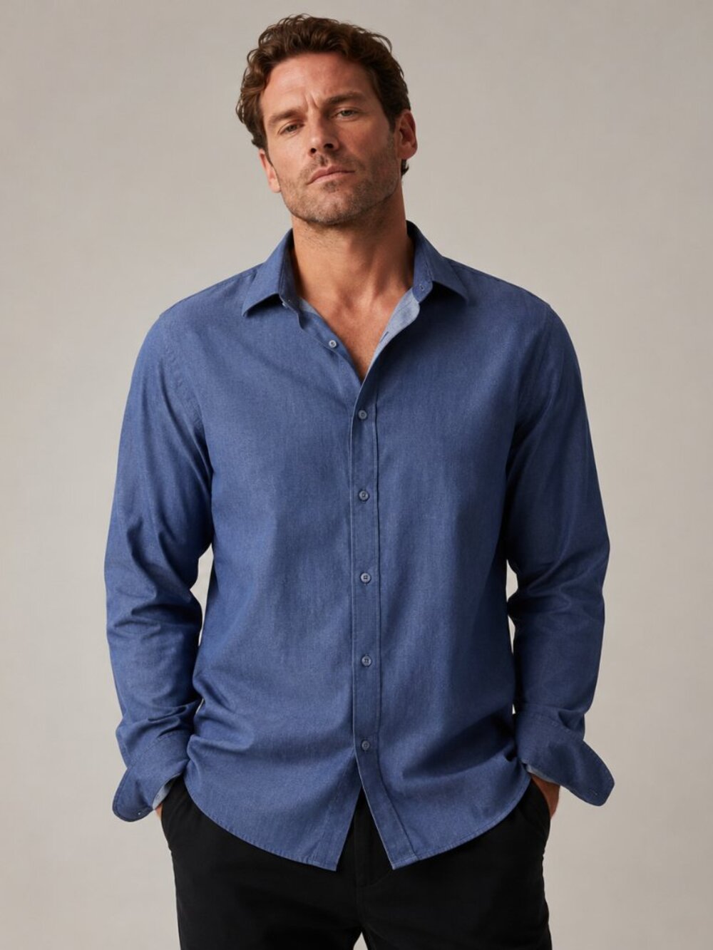 Calvin Klein Button-Down Shirt Men’s XL 17.5 34/35 Slim Fit Cotton Soft Wash